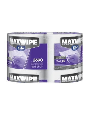 MAXWIPE 20 ROLO FOLHA DUPLA 2X350 C/ PICOTE