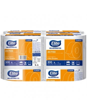 PAPEL HIGIENICO ROLO CLASSIC FOLHA SIMPLES 8X300