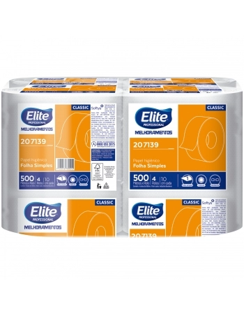 PAPEL HIGIENICO ROLO CLASSIC FOLHA SIMPLES 4X500