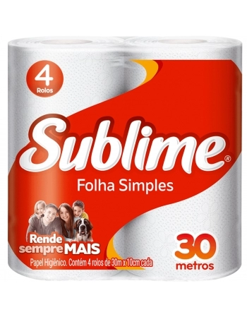 PAPEL HIGIENICO SUBLIME FOLHA SIMPLES 16X4 30M