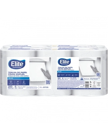 TOALHA BOBINA PLUS FOLHA SIMPLES 6X200