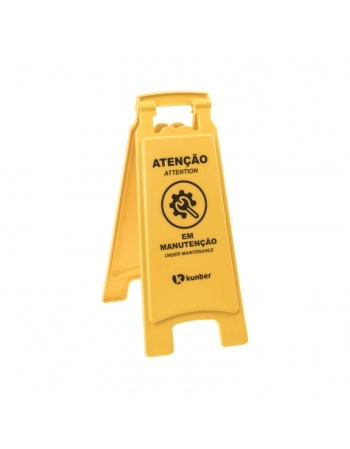 PLACA SINALIZACAO EM MANUTENCAO AMARELO