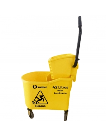 BALDE DUAS AGUAS ESPREMEDOR ACAO LATERAL 42L AMARELO - CX UNITARIA
