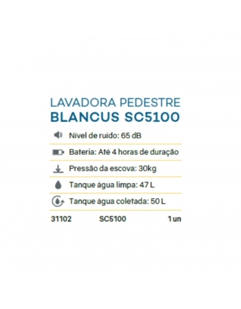 LAVADORA DE PISOS PEDESTRE BLANCUS SC 5100