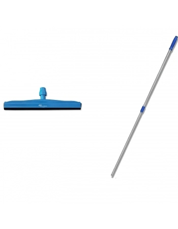 CONJ RODO PLAST 45CM E CABO 140CM ALUM ROSCA PUNHO AZUL